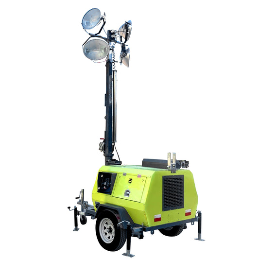 4x320W LED Mobile Light Tower Battery Powered Work Light with Telescopic Mast | Portable Solar Energy Lighting System