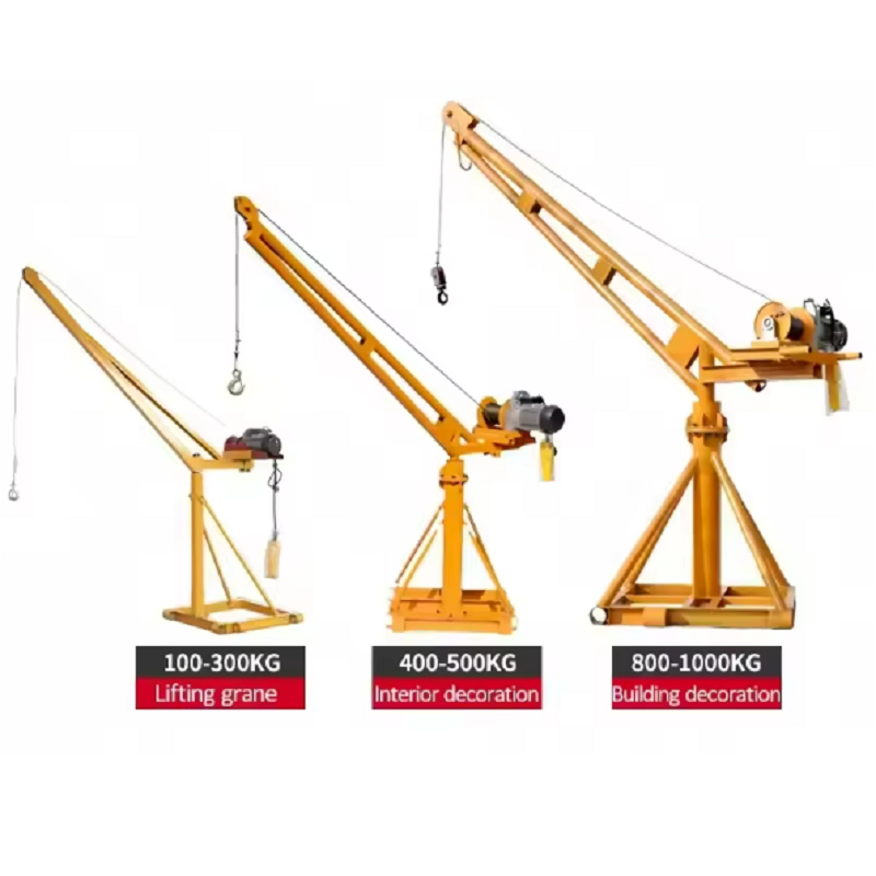 Factory Direct Sale Mini Truck Crane | Folding Mobile Jib Crane with Electric Hoist & Winch