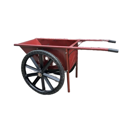 Construction Wheelbarrow Site Handling Truck | Double Wheel Iron Enclosed Trolley Garbage Handcart OEM Tilting Cart