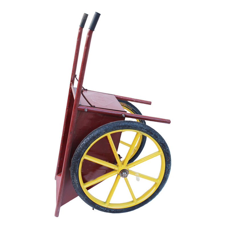 Construction Wheelbarrow Site Handling Truck | Double Wheel Iron Enclosed Trolley Garbage Handcart OEM Tilting Cart
